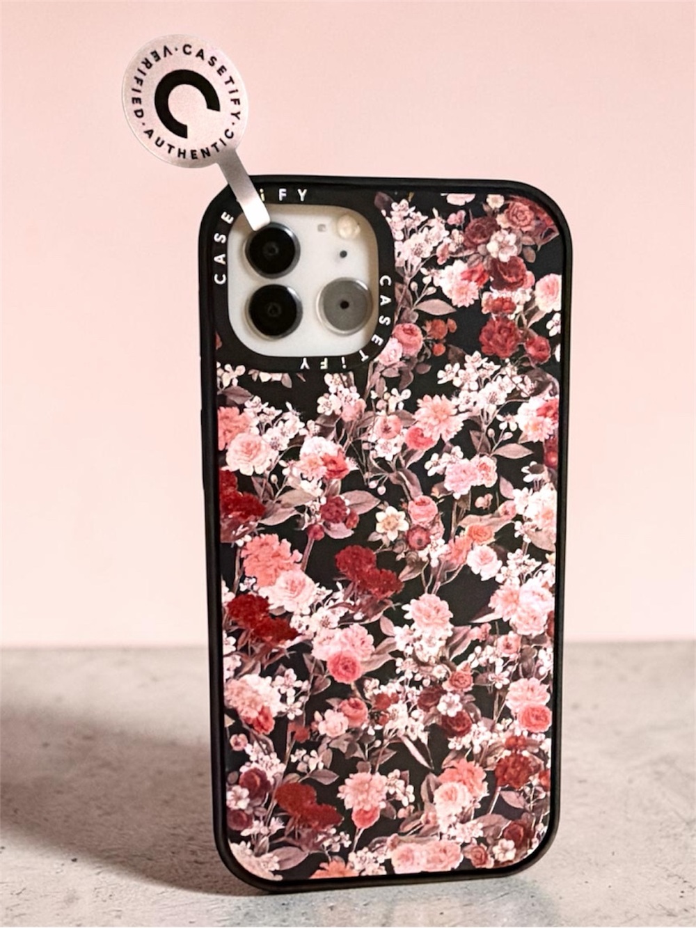 Casetify Pink Red & Black Floral iPhone 14 Case